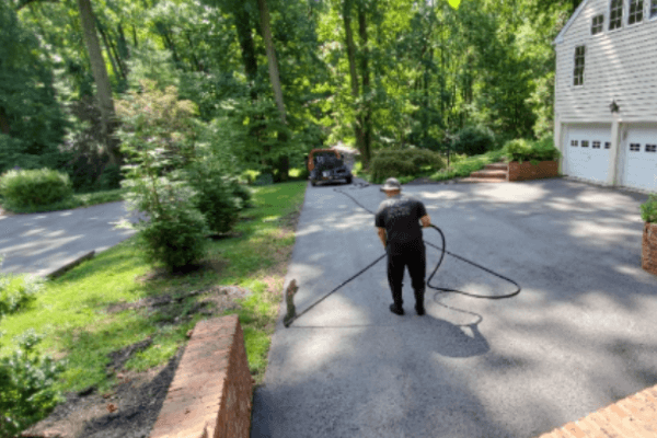Sealcoated asphalt surface Sealcoated asphalt surface